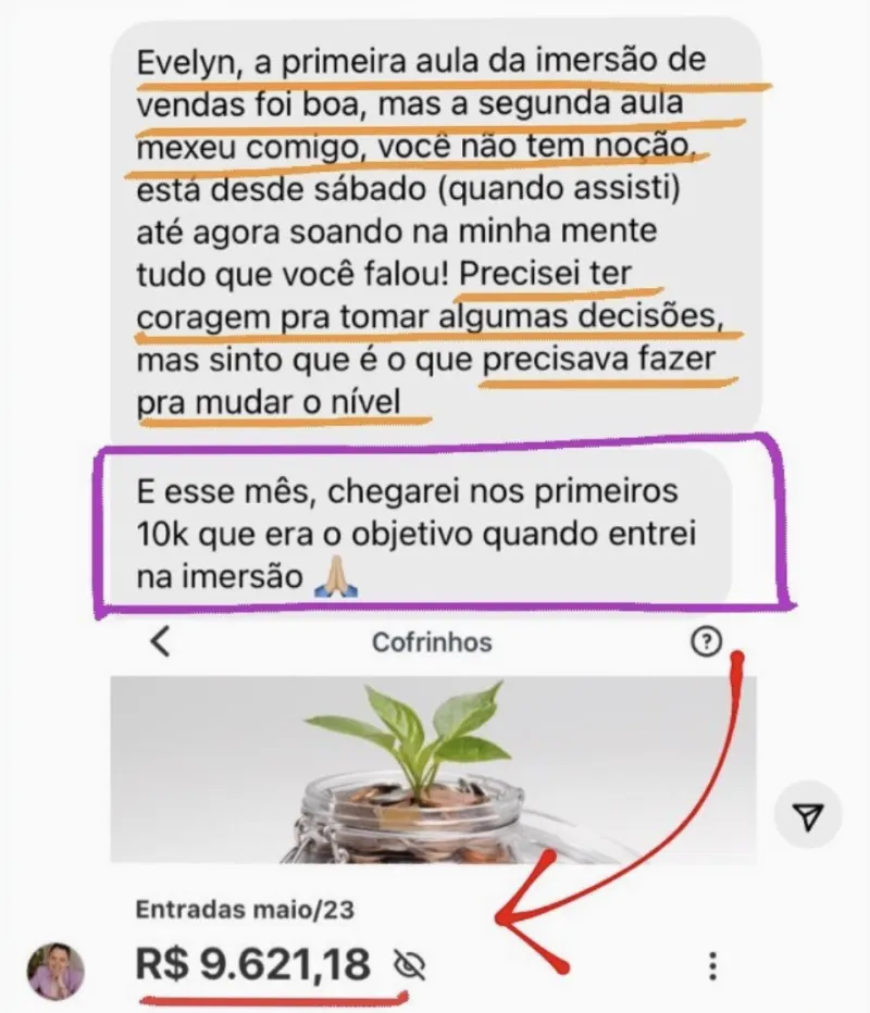 Depoimento 2 — aluna do Venda para Ser Rica