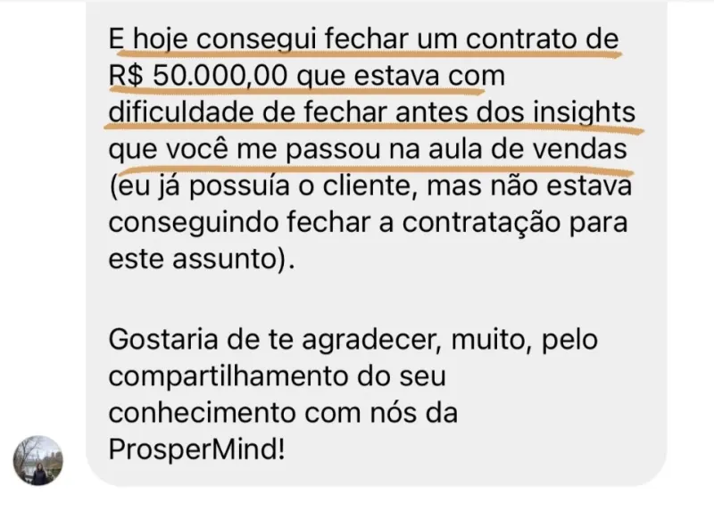 Depoimento 6 — aluna do Venda para Ser Rica
