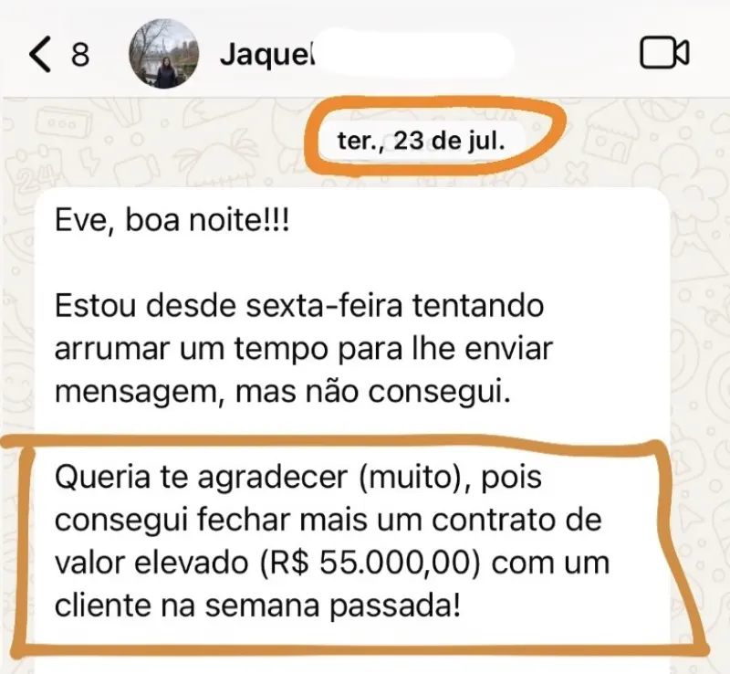 Depoimento 7 — aluna do Venda para Ser Rica